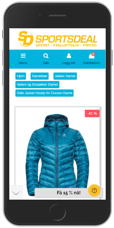 A/B test Sportsdeal Variant 1